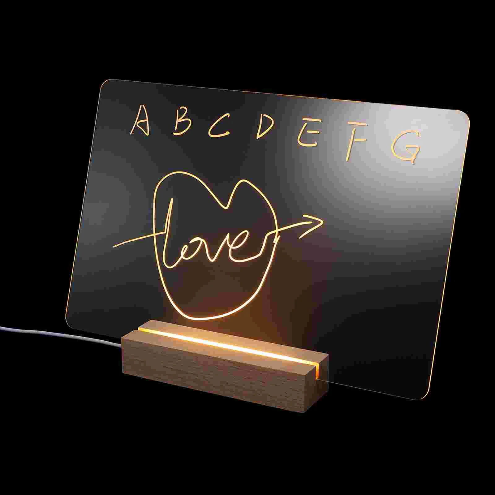 

1 Set Office Message Board Acrylic Note Board Writing Board Night Lamp Writing Board for Gift Office Home