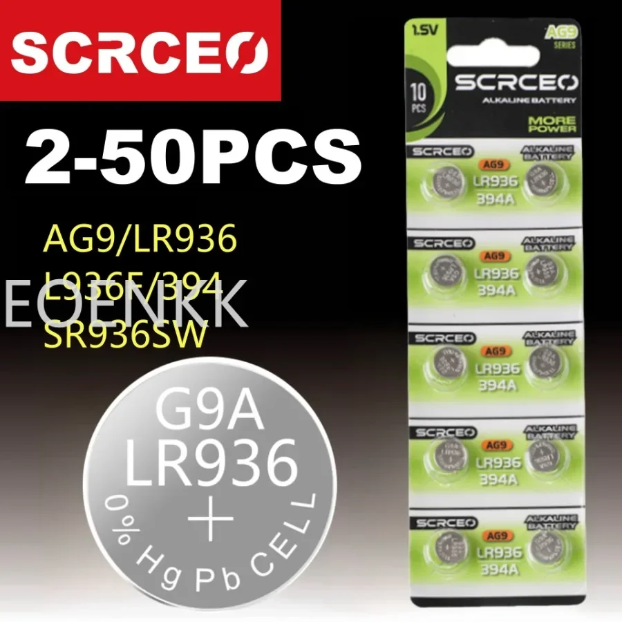 Фото AG9 SR936SW/394 Батареи 1,55 В Щелочная батарейка-таблетка Идеально подходит для слуховых аппаратов Часы-калькуляторы Термометр Игрушки и т. д. №1