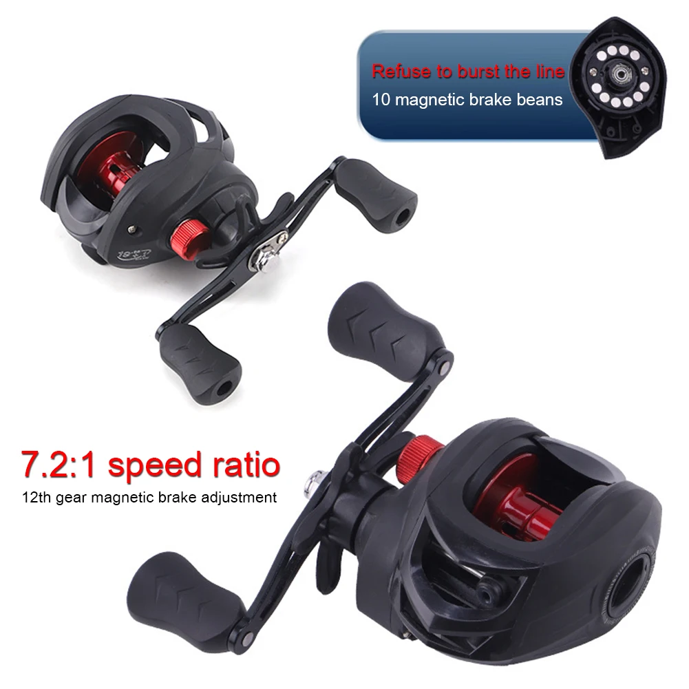 

Baitcasting Fishing Reel 19+1BB 7.2/1 8kg Max Drag Low Profile Reel Bait Casting Fishing Pesca Tackle Accessories