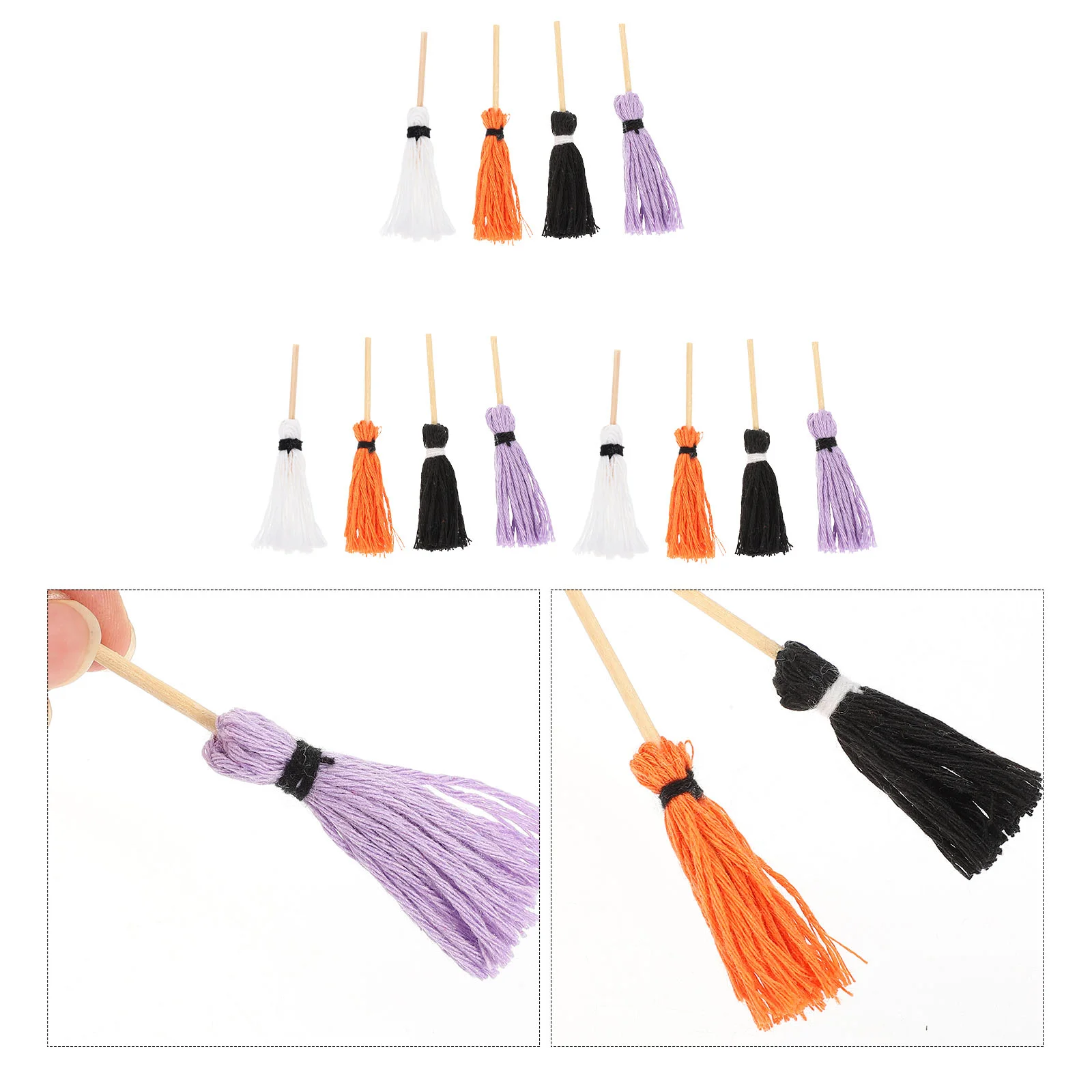 

Broommini Witch Miniatures Wizard Decor Broomstick Miniature Accessories Props Ornaments Straw Mops Cosplay Costume Small Mop
