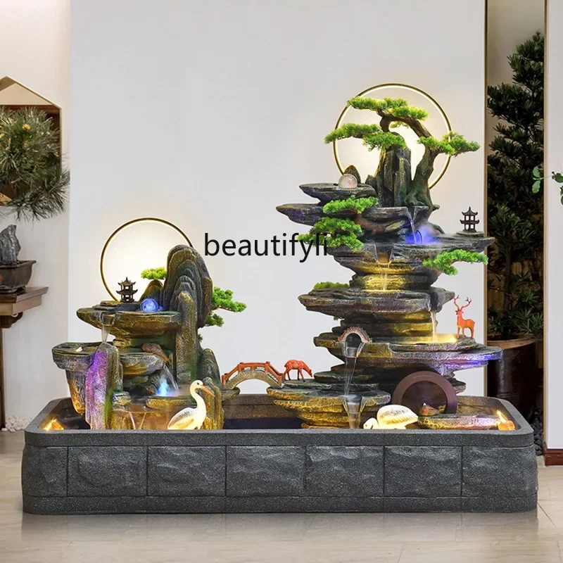 Открытый рокарий фонтан с струящейся водой функция циркулирующей воды терраса