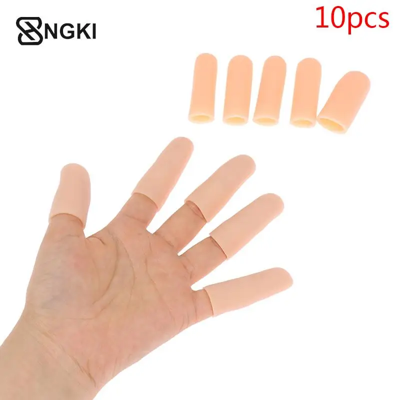 10pcs  Silicone Gel Tube Hand Bandage Finger Protector Anti-cut Heat Resistant Finger Sleeves Great Cooking Kitchen Tools