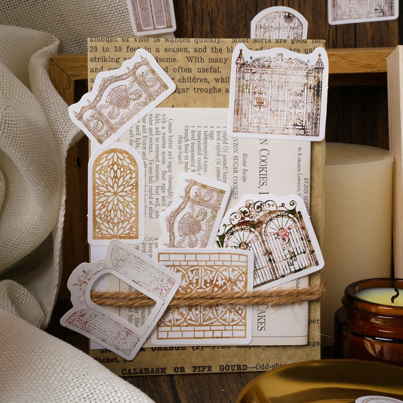 46 шт. мини-коробка упакованные наклейки ретро романтические цветочные окна