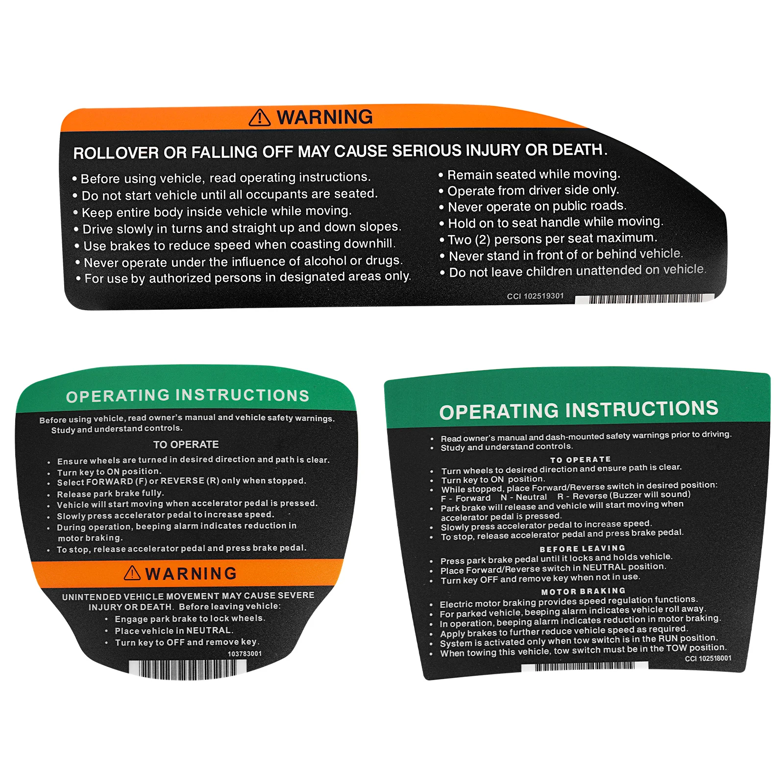 

Комплект именных табличек для гольф-кара Club Car Precedent, наклейка на руль и набор наклеек на приборную панель 102518001 101621601 103783001