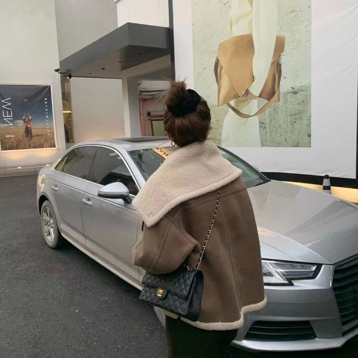 Faux Fur Coat Women Winter New Lambswool Sheepskin Thick Warm Biker Jacket Female Clothing Black Chic Pu Outerwear Loose Tops