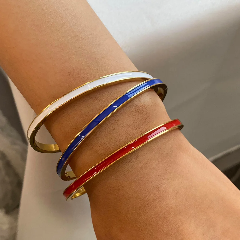 Шикарный браслет из нержавеющей стали с капающим маслом для женщин