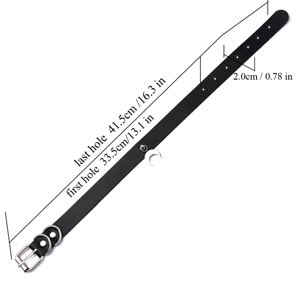Черное Кожаное колье-чокер с Луной готический ювелирный костюм для женщин