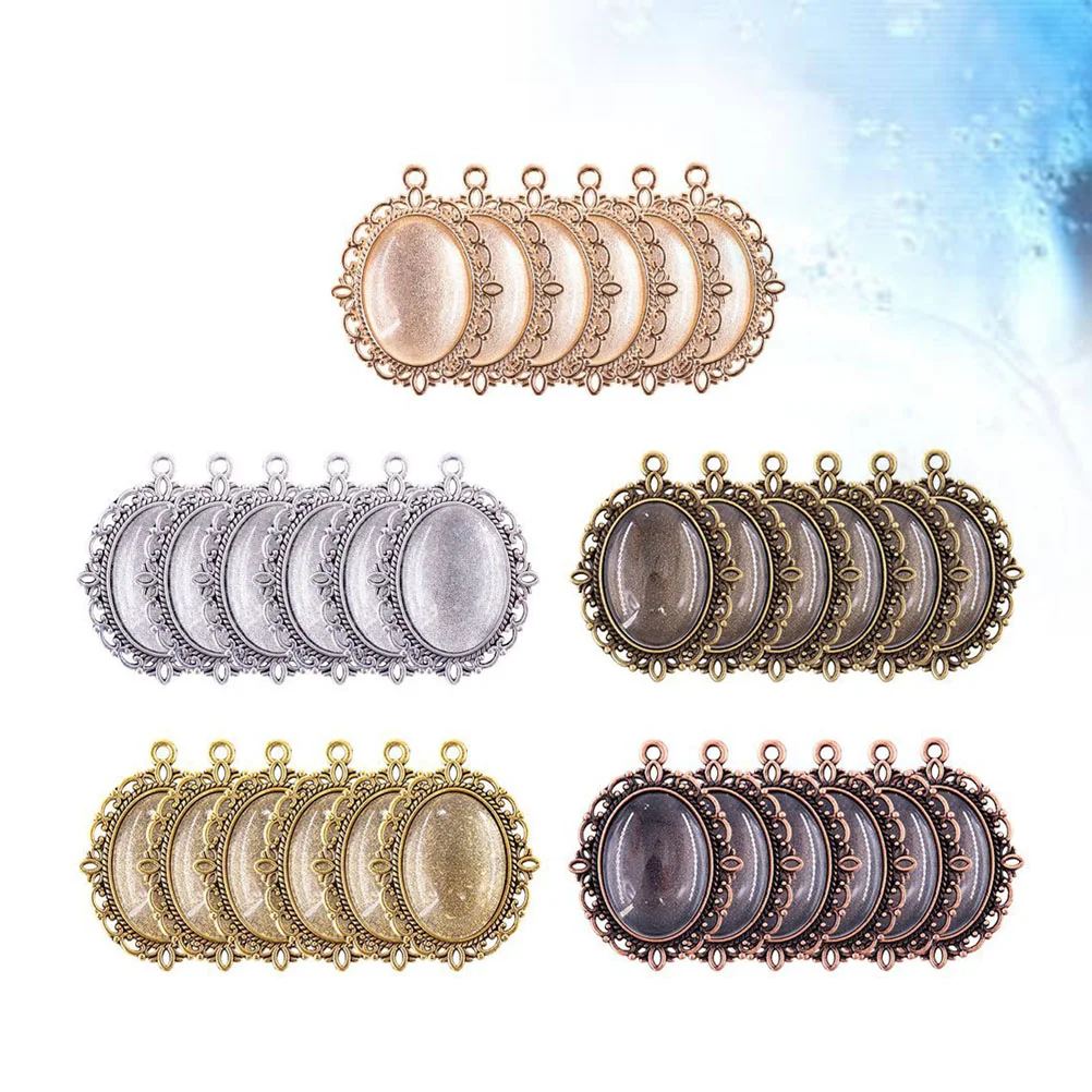 

60pcs Lace Oval Crystal Pendant DIY Accessories for Crafts Bracelets Necklace Jewelry (Box-packed) Dentist plastic Rope