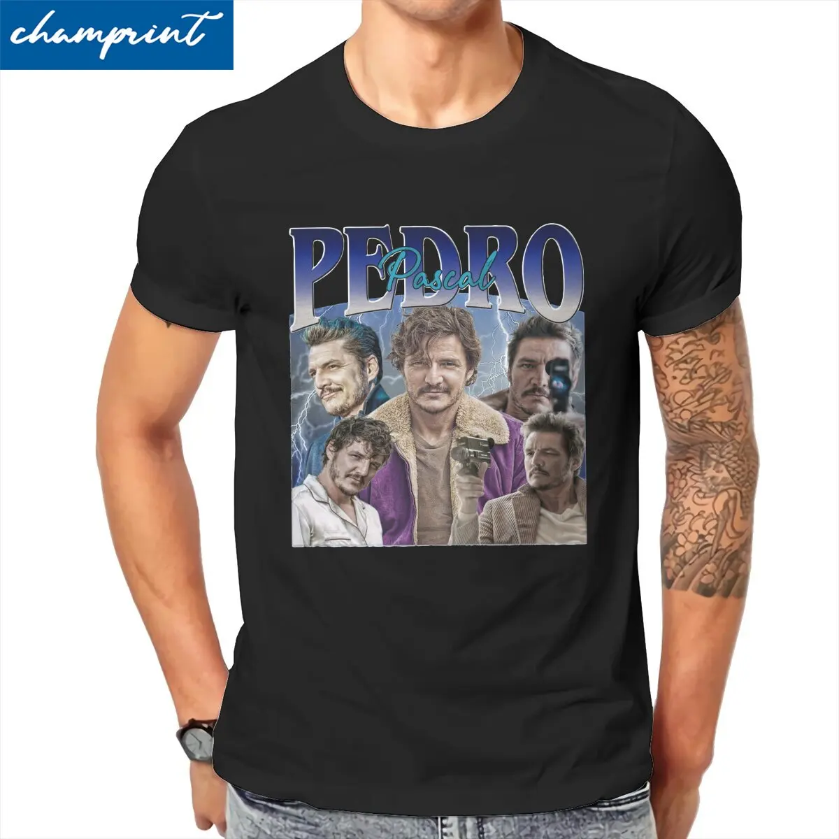 

Pedro Pascal Homage T-Shirt Men Casual Cotton Tee Shirt O Neck Short Sleeve T Shirts Gift Idea Tops