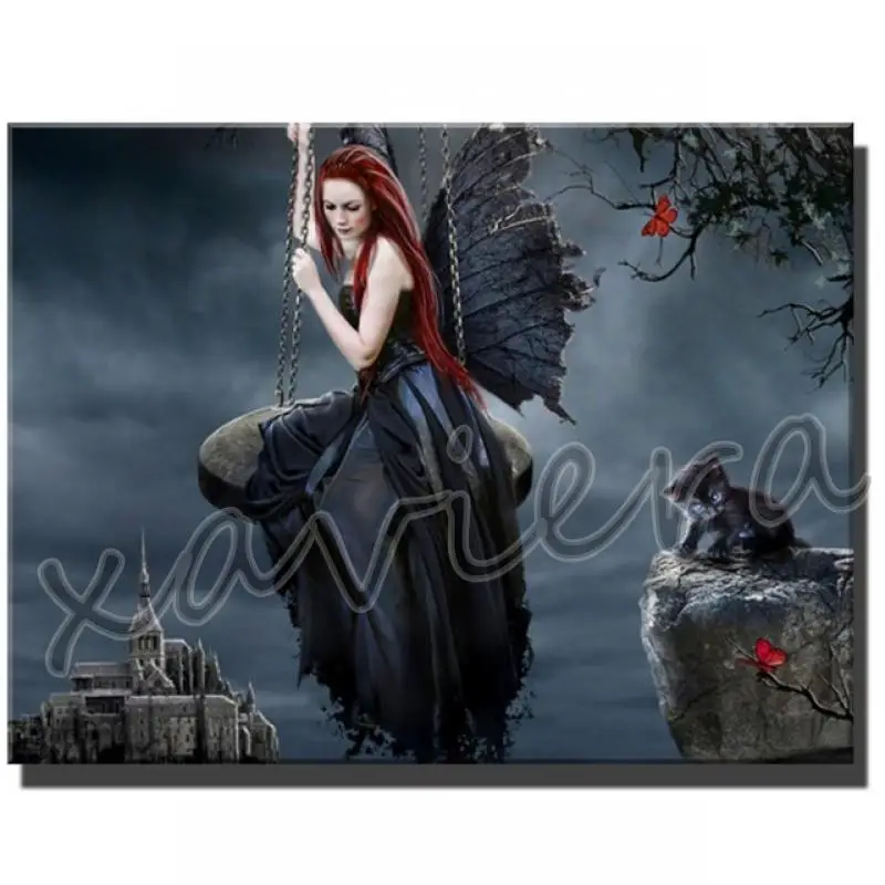 

Diy 5D Diamond Painting Hells Angels Embroidery Demon Witch Portrait Full Drill Cross Stitch Mosaic Rhinestone Handmade Crafts