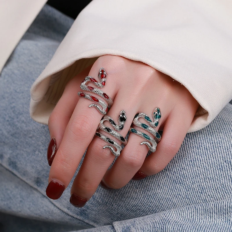 

Gothic Snake Women's Ring Jewelry Open Adjustable Rings for Men Women Accessories Fashion Female Jewel Halloween Animal