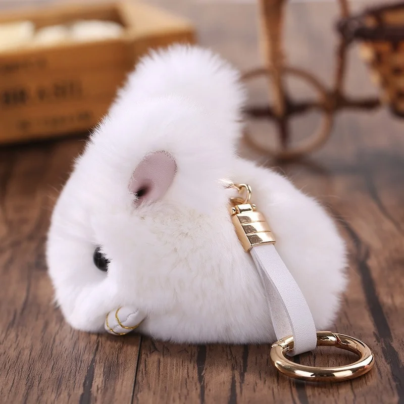 Милый пушистый брелок-подвеска в виде кролика сделай сам | Украшения и аксессуары