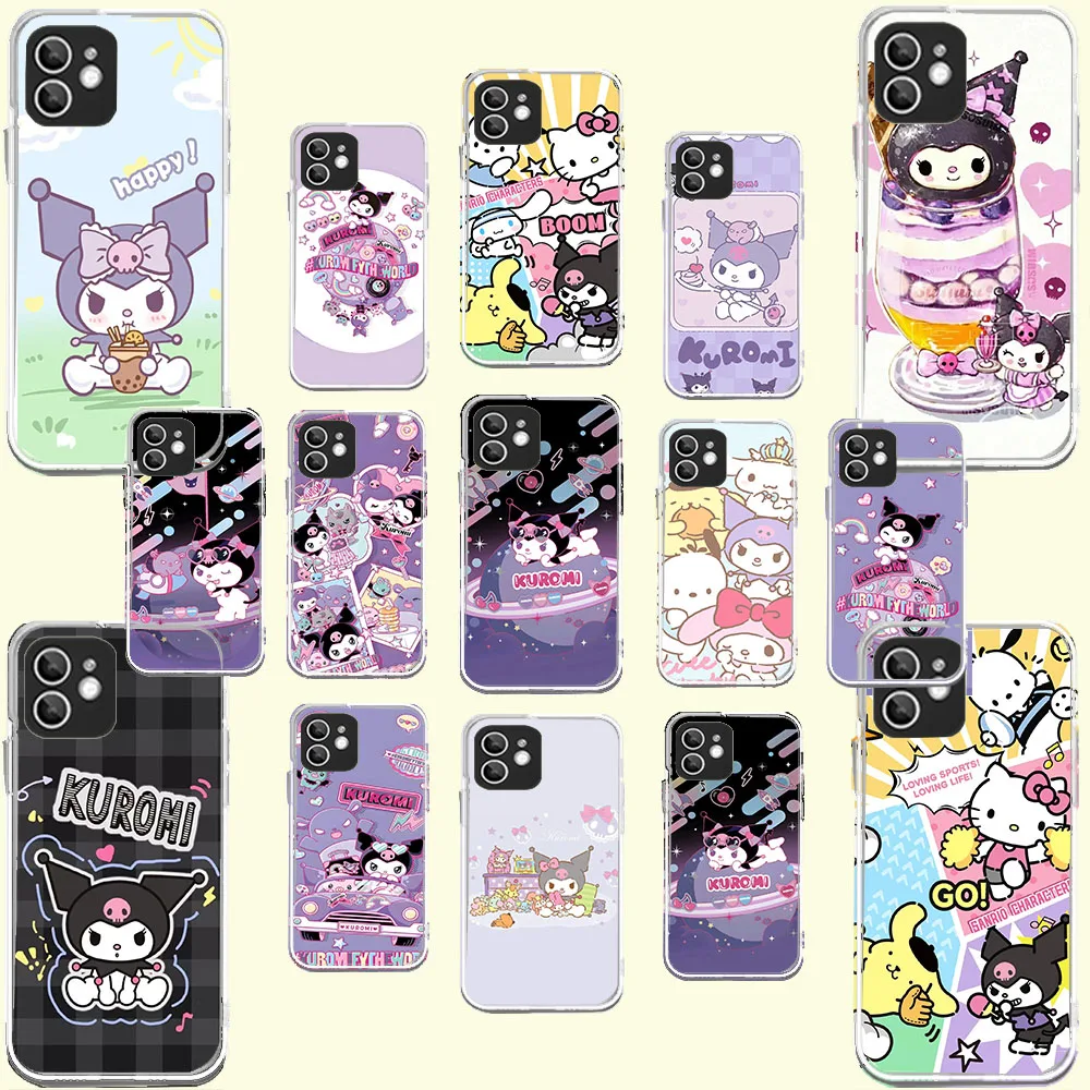 WB-16 Kuromi Прозрачный силиконовый чехол для LG K9 10 11 12 22 30 40 41 50 51 61 62 Plus Prime Max