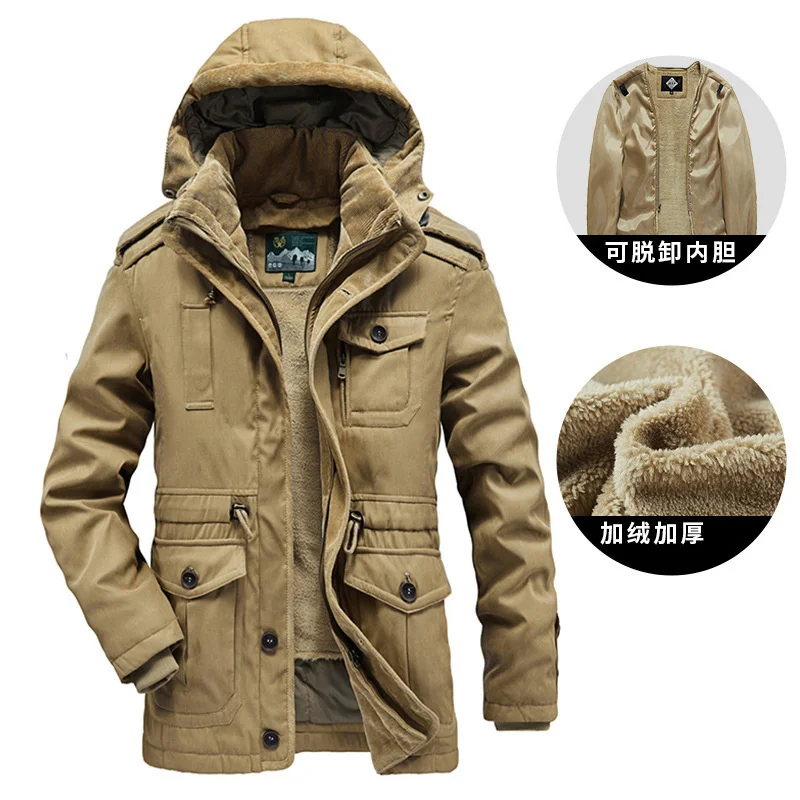 

Мужская парка, зимняя куртка, Мужская Утепленная водонепроницаемая верхняя одежда с капюшоном, теплая Повседневная мужская куртка, пальто, толстые меховые пальто, 2022