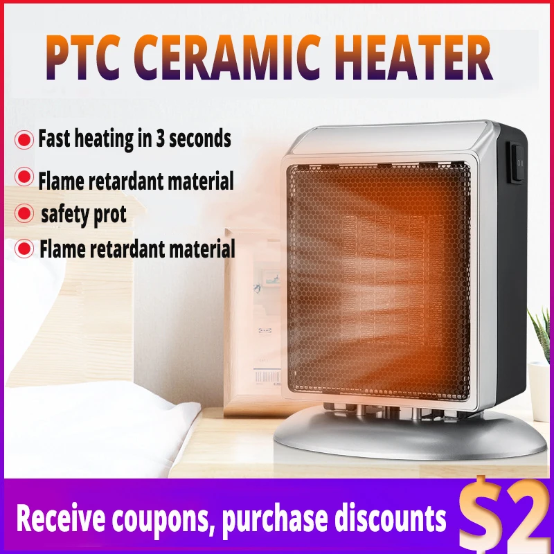 

Heating fan Quiet Desktop Household Wall Handy Heating Stove Radiator PTC ceramic Heating fan Electric Heaters for Winter