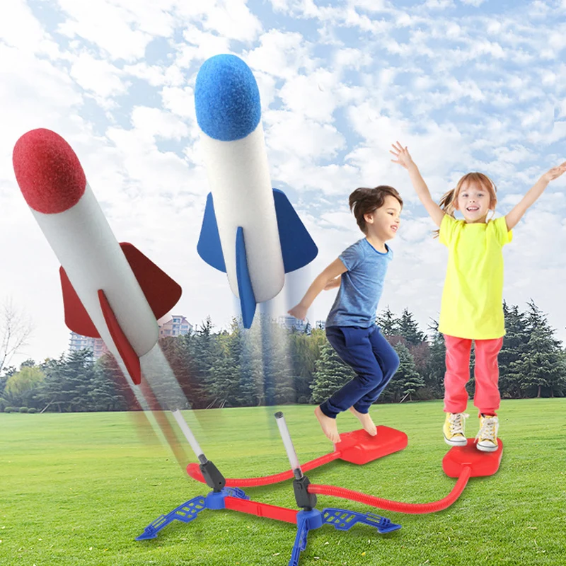 

Kids Adjustable Stomp Rocket Launcher Toys Outdoor Sport Game Air Power Rocket Parent-child Interactive Toy For Children Gift