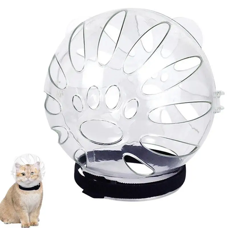 

Кошачий намордник для ухода, полый космический шар, намордник для кошек, шлемы для защиты от укусов, чехол для кошачьего рта с двойным замком