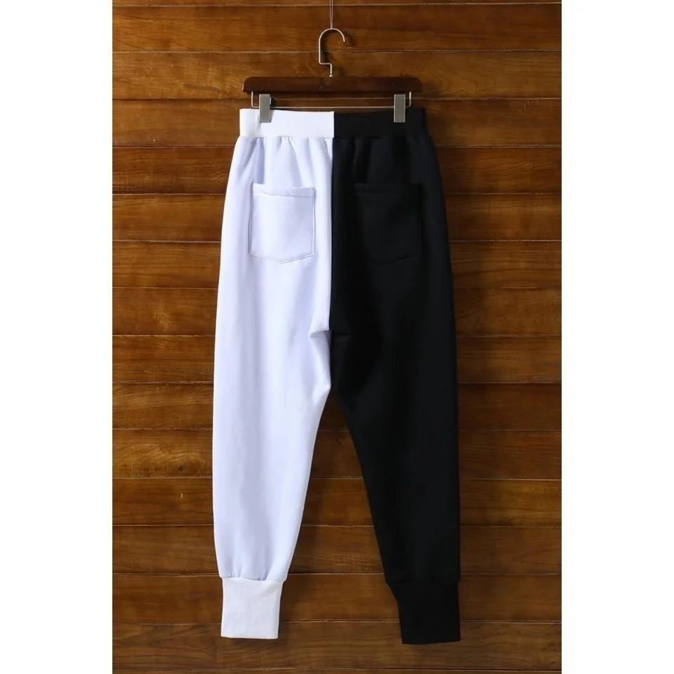 Брюки-султанки мужские демисезонные уличная одежда шаровары Черного и белого