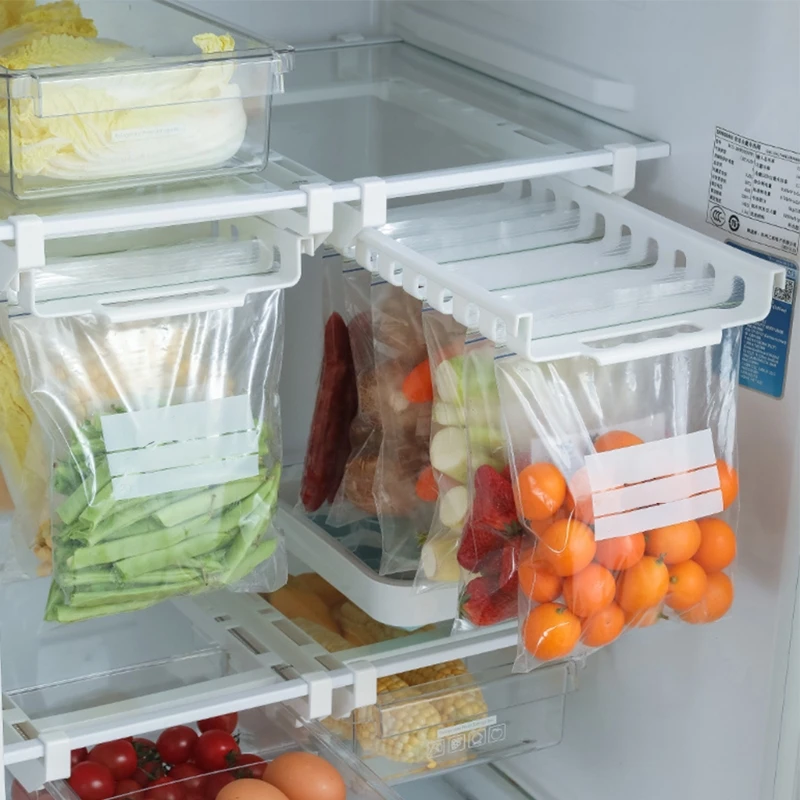 Refrigerator Bag Organizer Pull Out Hanging Drawer Sliding Rail Rack