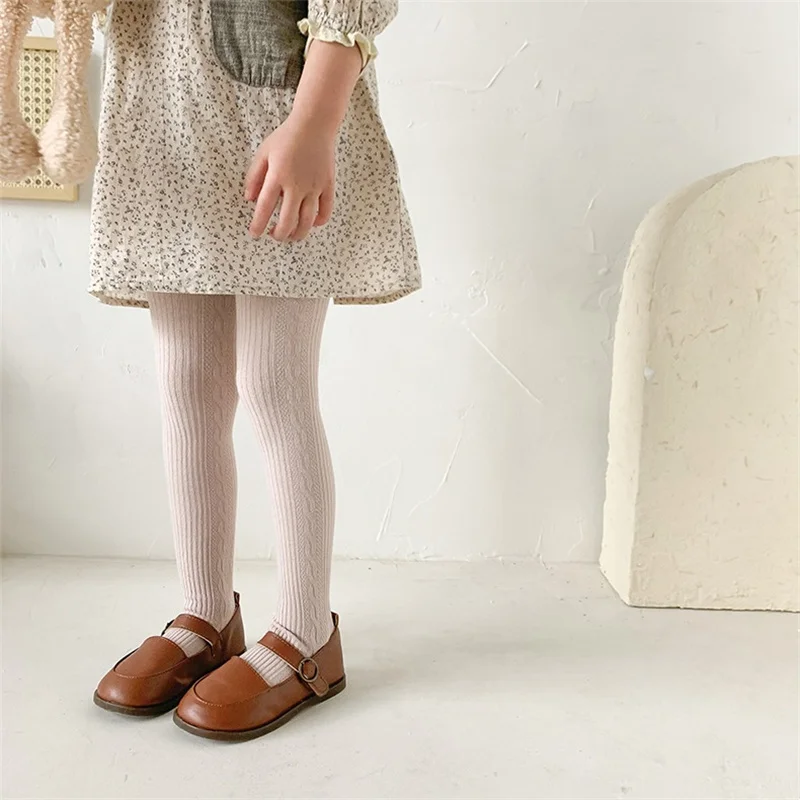 Детские Леггинсы Из Смеси Хлопка Для Девочек — Весенне-осенние Вязаные