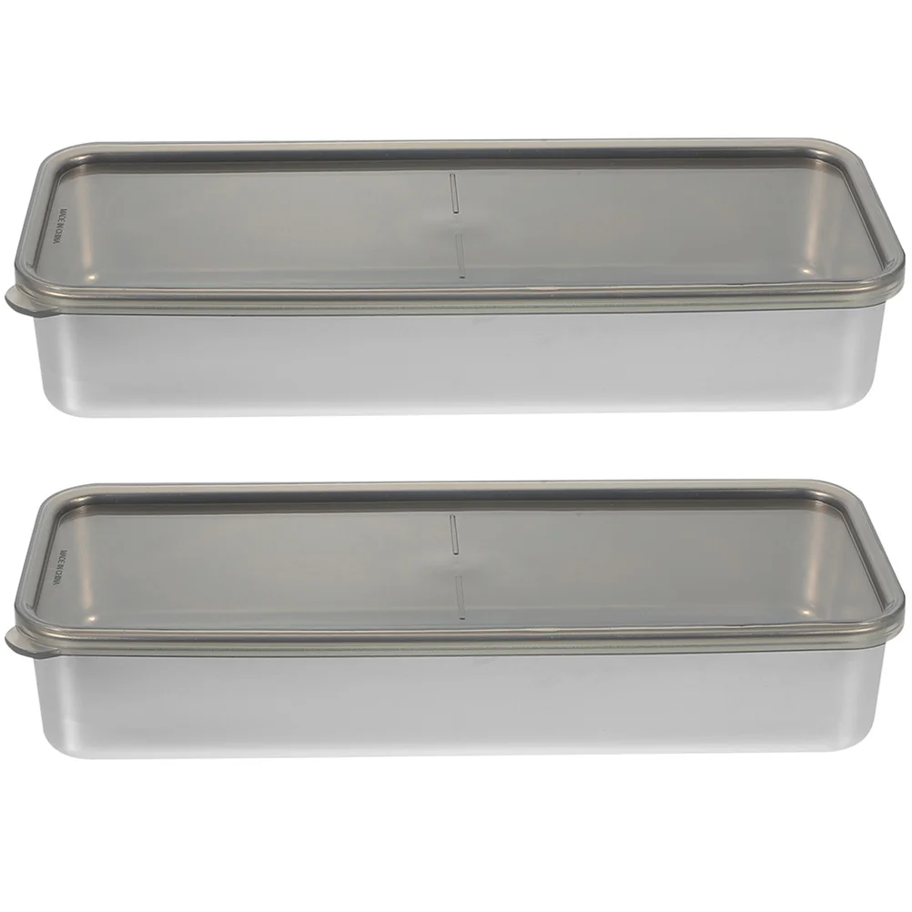 

2pcs Stainless Steel Sealed Box with Lid Food Container Food Storage Box Fridge Box