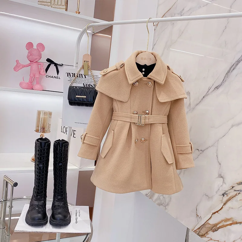 

Girls Coat Jacket Cotton Outwear Overcoat 2022 Princess Warm Thicken Plus Velvet Winter Autumn Teenager Children's Clothing