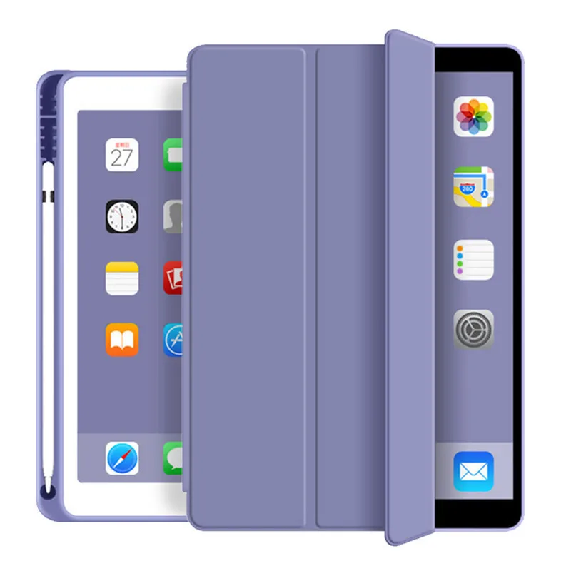 

iPad Cover for 2021 Mini 6 Air5 Pro 11 7th 8th 9th Cover Tablet 10.2 2018 9.7 5/6th Air 2/3/4 10.5 10.9 PU Silicone iPad Cover ，