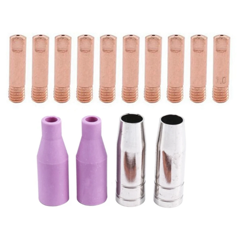 

Наконечники для сварочных горелок AK15 Mig, 14 шт., контактные наконечники MB15, керамические аксессуары, сопла Mig