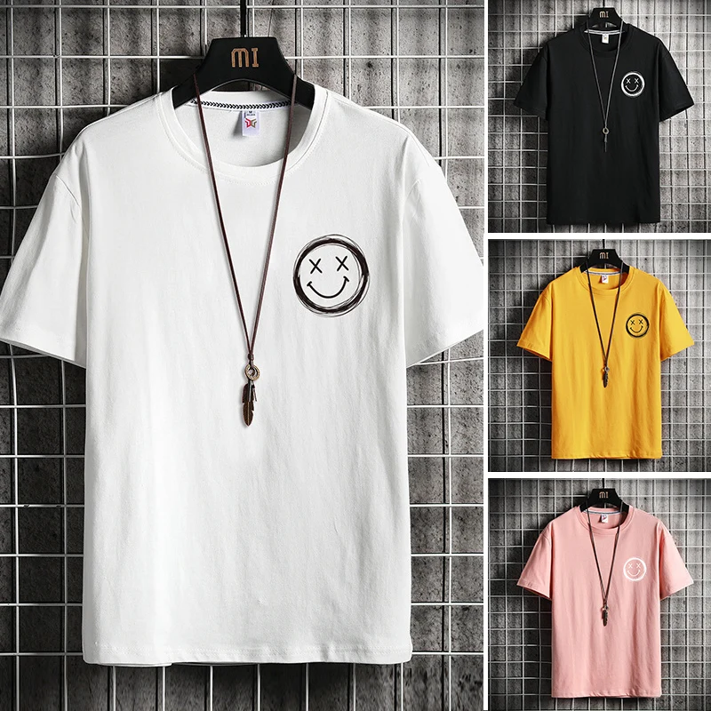

2022 new summer T-shirt Men's short sleeve Korean version smiley short sleeve loose trend couple T-shirt student base