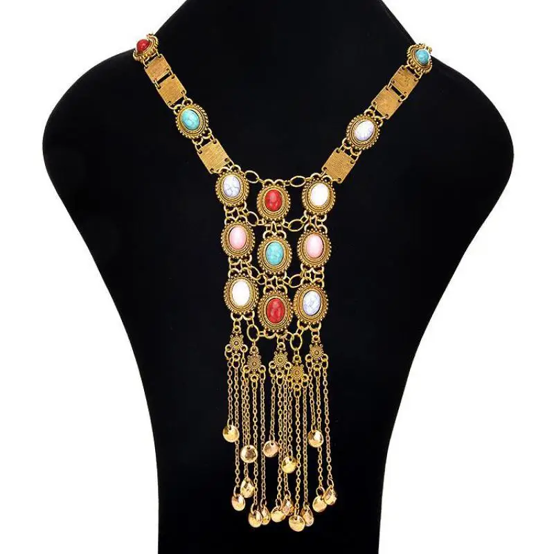 

Bohemian Tassel Necklace For Women Accessories Jewelry Necklaces & Pendants Gold Silver Color Necklace Charms Jewellery CF2