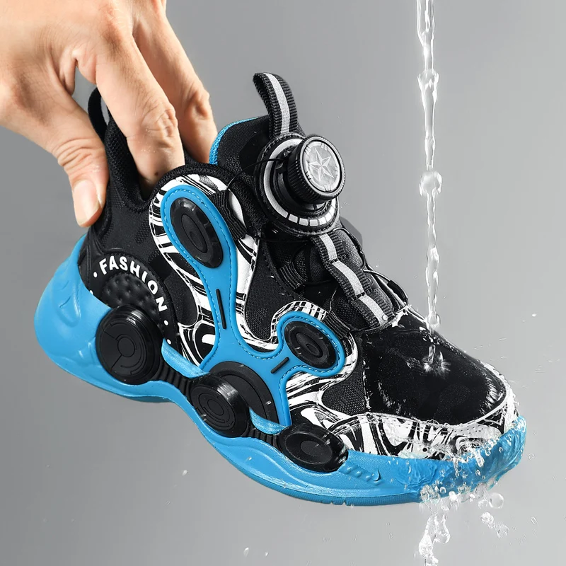 Rotated Button Basketball Shoes for Kids High Top Children Running Sneakers Teens Designer Tranining Tennis Boys Girls Shoes