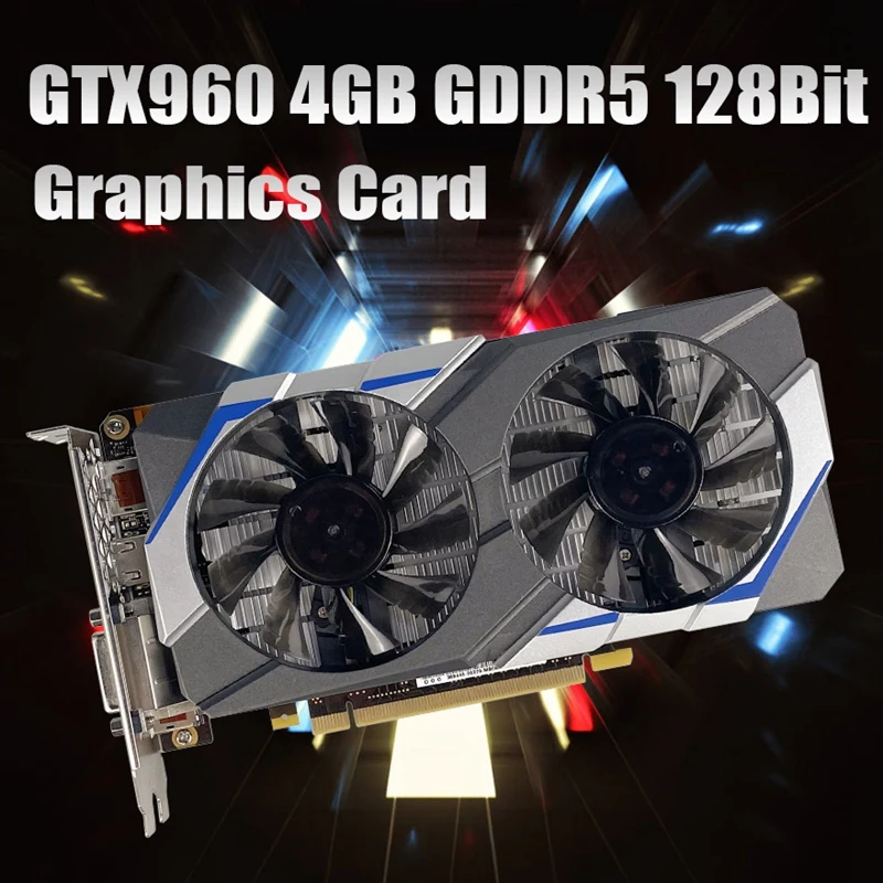 

Видеокарта GTX960 4 ГБ GDDR5 1127 бит 28 нм 1753 МГц 3,0 МГц PCIE HDMI-совместимая видеокарта DVI DP с двумя вентиляторами