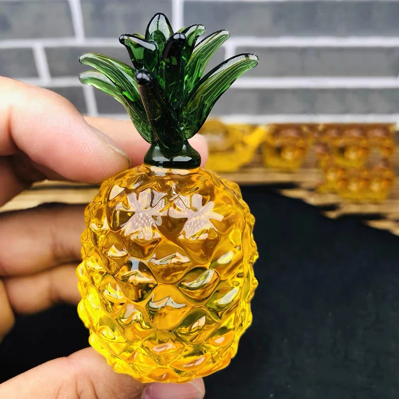 Стеклянная модель ананаса хрустальные фигурки ручной работы желто-зеленый