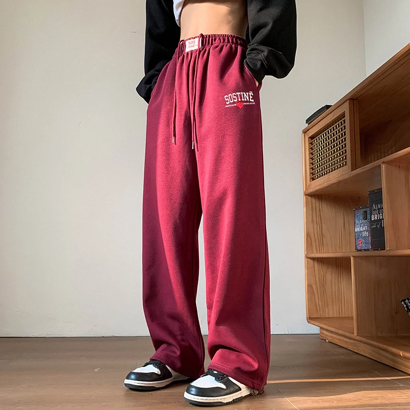 

Красные повседневные брюки RUIHUO, Мужская одежда, уличная одежда, мужские брюки китайского размера 2XL, весна 2023, Новое поступление