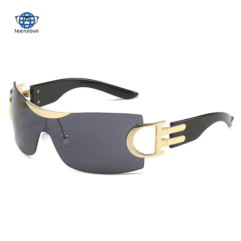 

Foreign Trade Cross-border New Frameless Y2k Technology Fashion Sports Mirror Pose Personality Trend Future Millennium Sunglasse