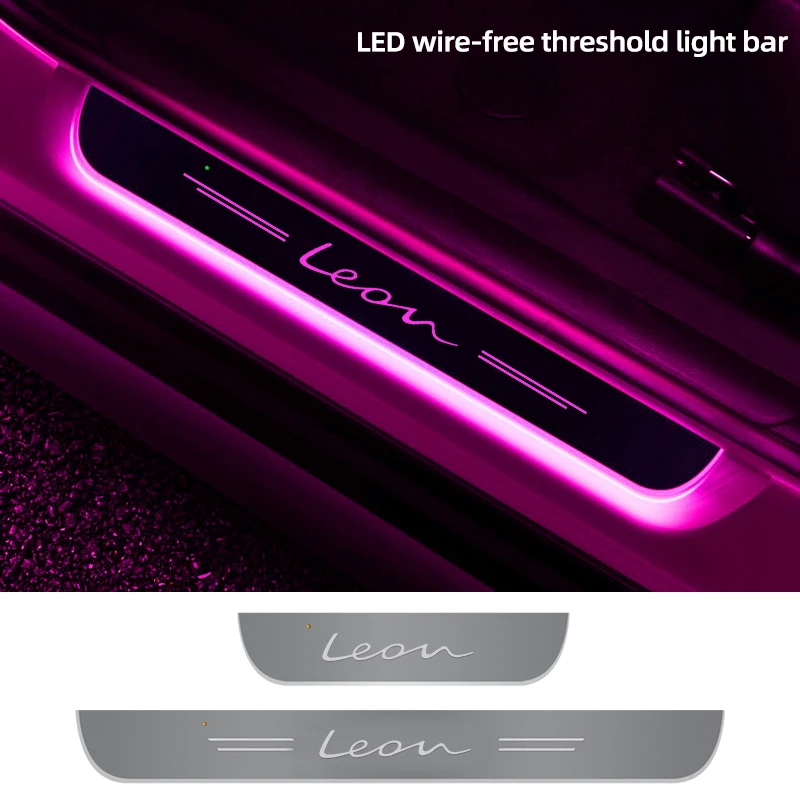

Wireless mobile LED welcome pedal sill ambience light for SEAT leon 5f FR mk2 mk3 door sill protector accessories