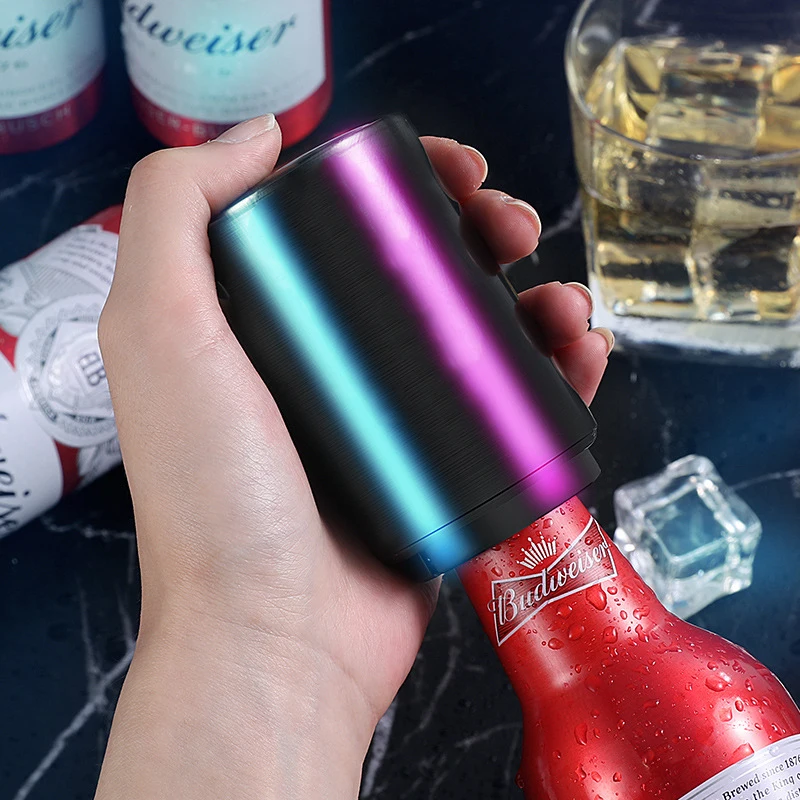 

Automatic Beer Bottle Opener,Magnet Beer Opener,Stainless Steel Push Down Opener Wine Beer Soda Cap Opener Kitchen Accessories