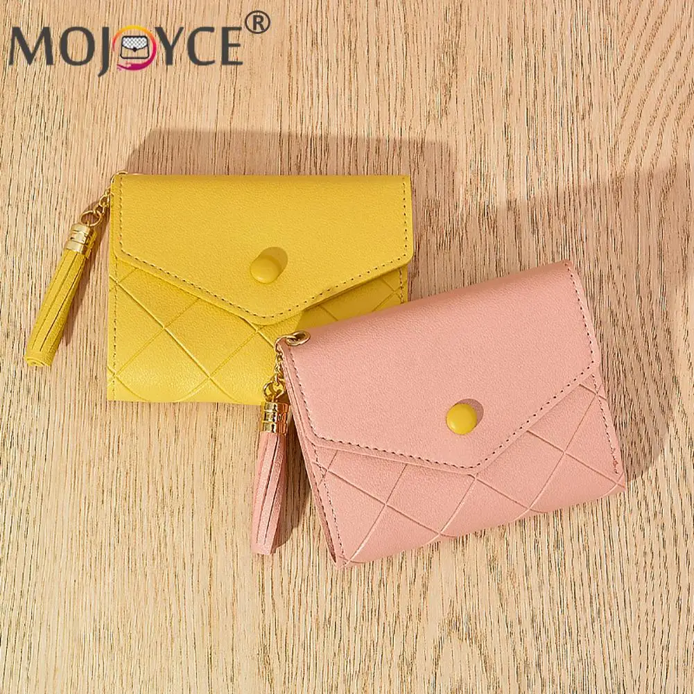 Портативный Женский маленький кошелек из искусственной кожи модный клетчатый