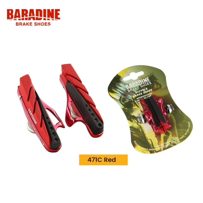 BARADINE 1 Pairs Bicycle Brake Pads For C/V Silent Durable Skid Glue Holder Shoes Blocks Rubber Parts