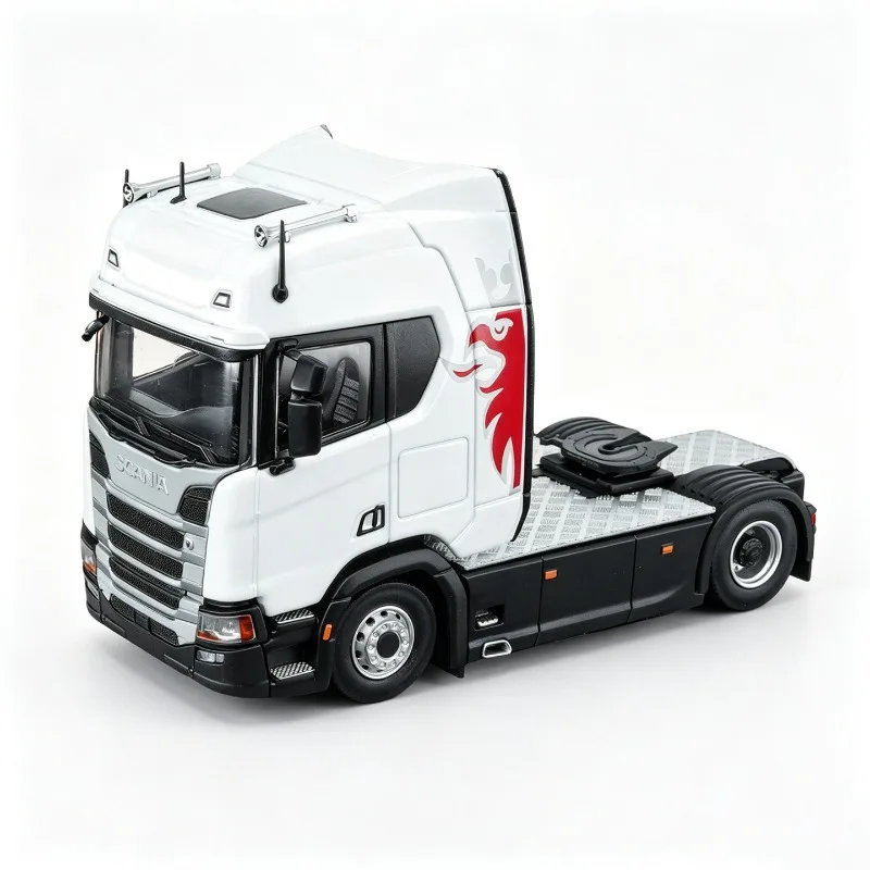 Фото MASDI 1:64 Модель грузовика Scania R500 с прицепом, литая под давлением, из сплава, статическая модель, коллекционная, малая масштабная модель, подарок для мальчиков. №2