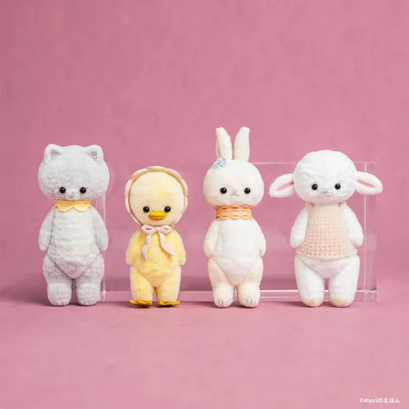 Фото Оригинальная коллекционная мини-фигурка животного Kenelephant Vol.2 Gashapon Mori no Ehon: флокированный кролик-цыпленок, декоративное украшение, игрушка, подарок №3