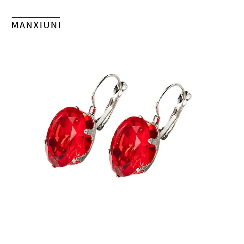 

Manxiuni Classic Wedding Earrings for Women Big Crystal Cubic Zirconia Simple Dangle Earrings Brilliant Bridal Marriage Jewelry
