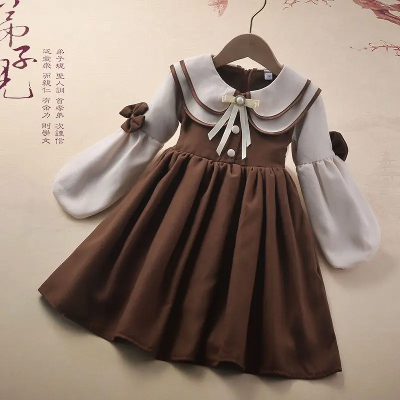 

Весенне-осеннее платье для девочек, новинка 2023, модное красное платье для девочек в сеточку, Осеннее детское платье принцессы с длинным рука...