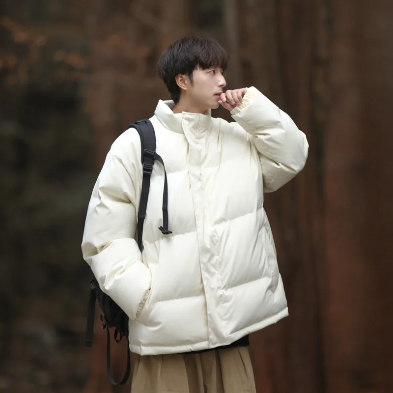 Winter Jacket Men Warm Fashion Black White Thickened Jackets Men Streetwear Korean Loose Thick Short Coat Mens Parker Clothes