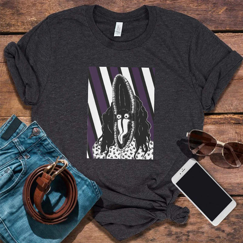 

Beetlejuice Beetlejuice T Shirt Goth Vintage Tops Women T Shirt Beetlejuice Graphic T Shirts Casual Women Clothes Harajuku