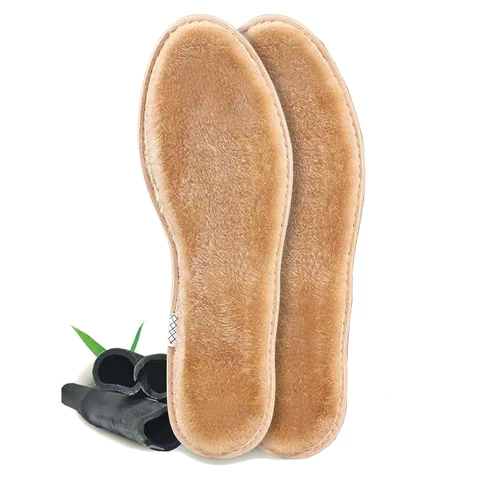 Thermische Filz Einlegesohlen verdicken warme erhitzte Einlegesohlen für Männer Frauen Winterschuhe atmungsaktive Schneestiefel Nachahmung Kaninchenschuhpolster