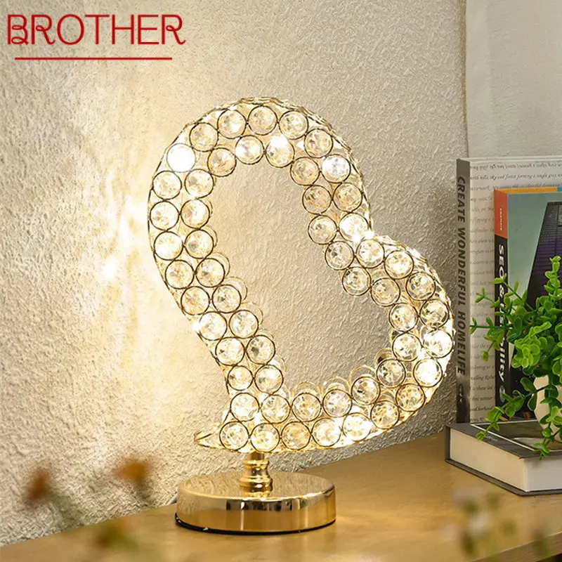 

BROTHER Modern Table LED Lamp Crystal Creative Design Desk Lights For Home Wedding Room Decoration Bedroom Bedside