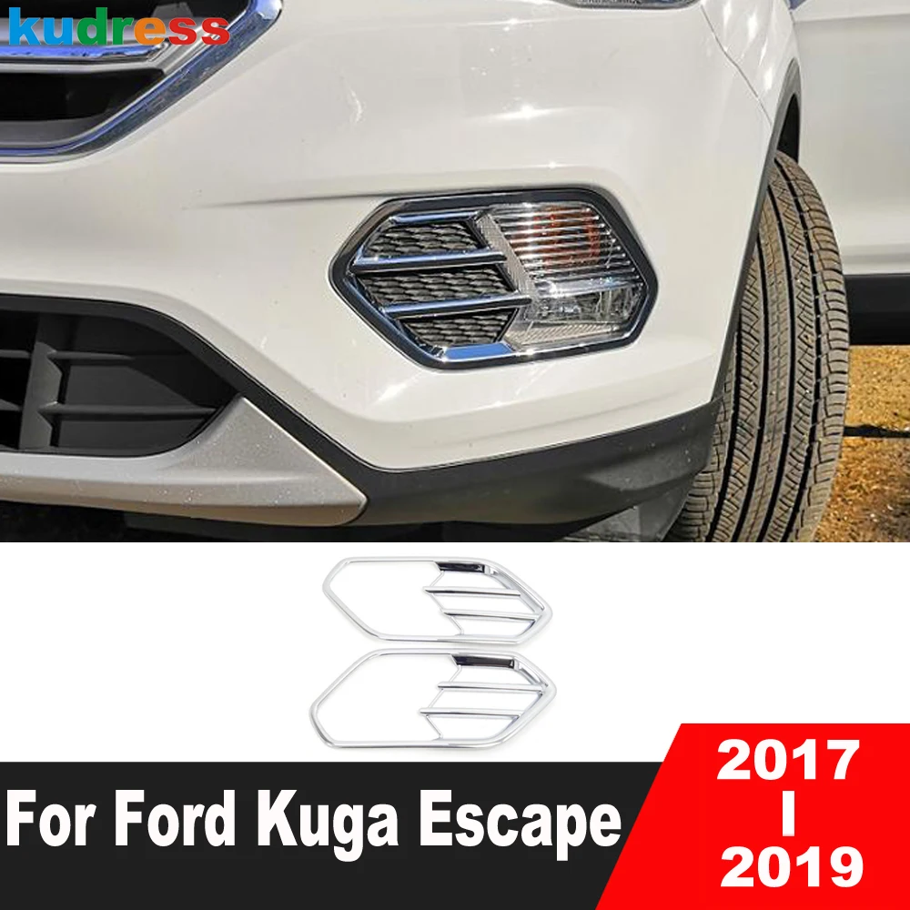 

Накладки на передние противотуманные фары автомобиля для Ford Kuga Escape 2017 2018 2019 ABS Хромированная головка Противотуманные фары формовочные аксе...