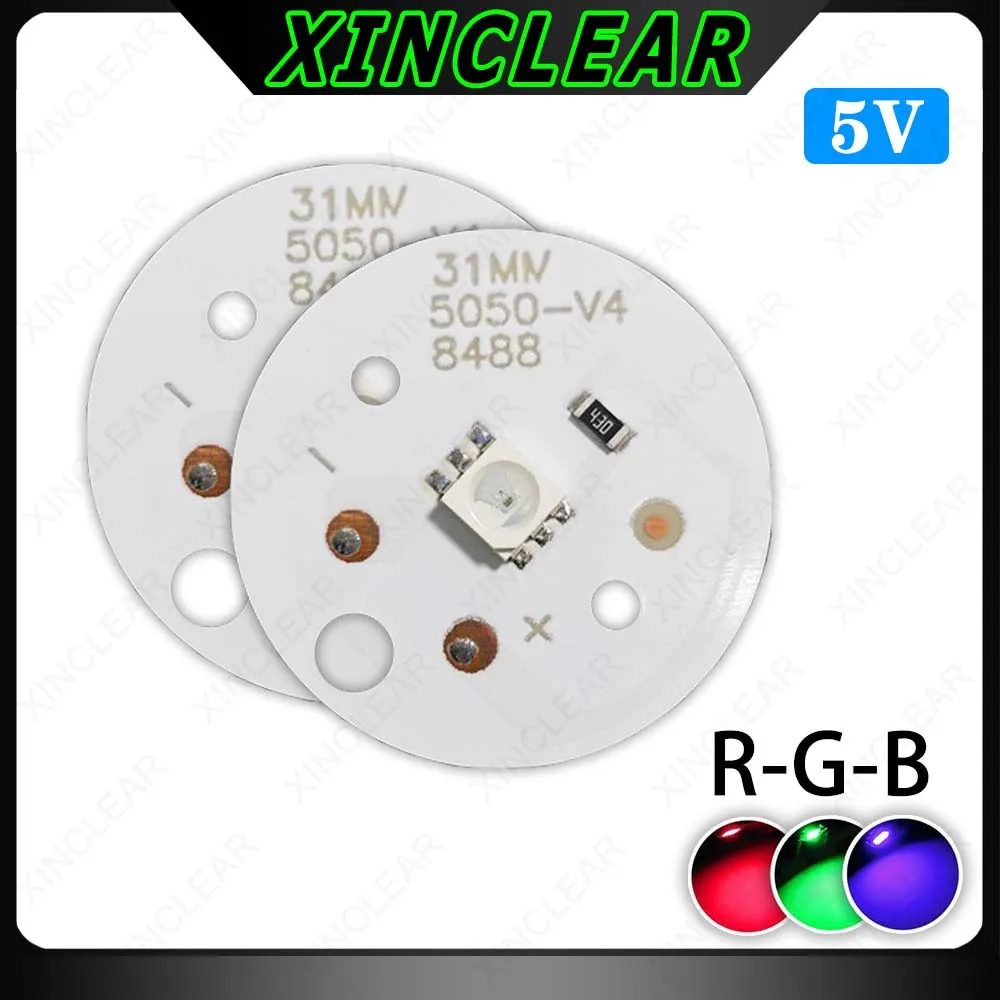 

10PCS LED Light Board RGB Full Color 5V SMD 5050 Direct USB Dia 31mm 30mm 17mm Lamp Board For DIY Transformation Light Source