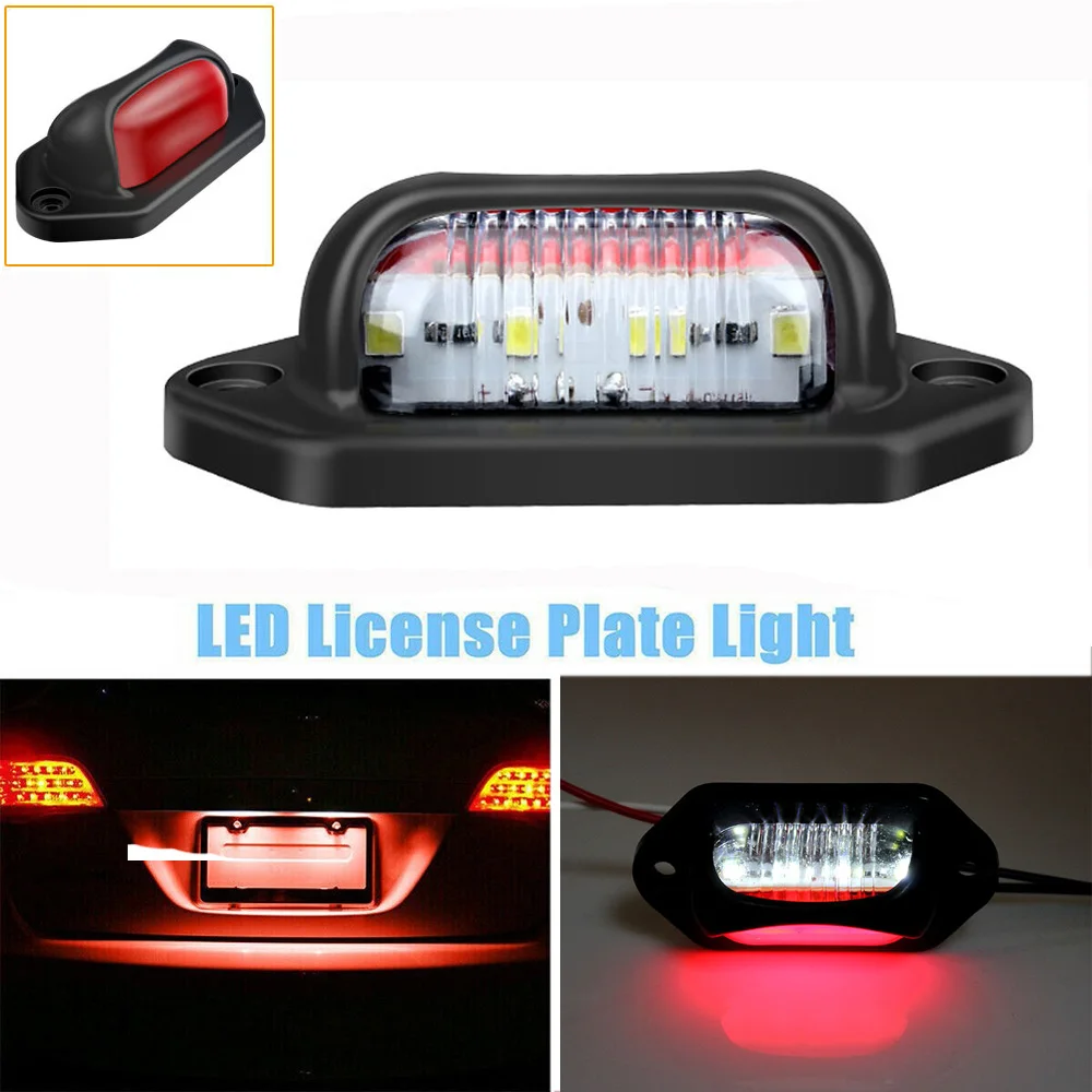 

12V 8 SMD Two Color Car LED License Plate Light License Plate Light For Truck Trailer Brand New Auto Parts